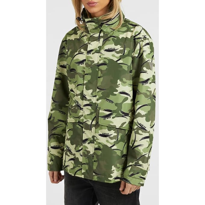 GUESS  Eco Technical Raincoat  Camou Aop Prin Taglia: XS | Trench Outlet | Uomo