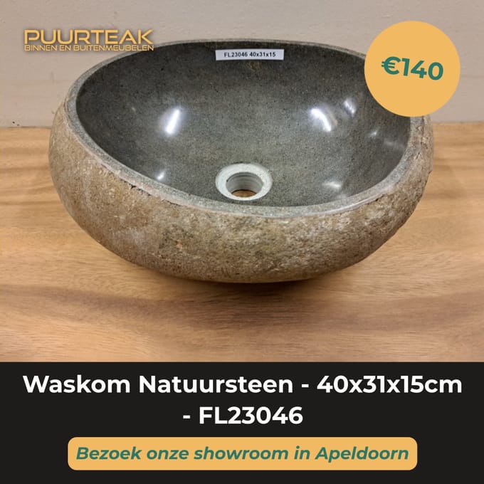 Waskom Natuursteen - 40x31x15cm - FL23046