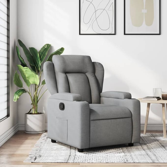vidaXL - Relaxfauteuil - lichtgrijze - stof