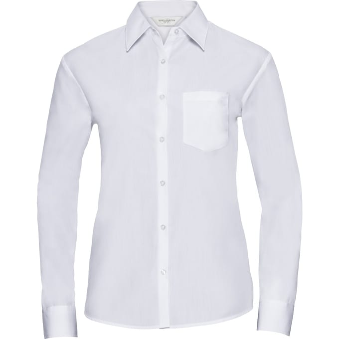Russell Collectie Dames / Dames Lange Mouwen Shirt (Wit)