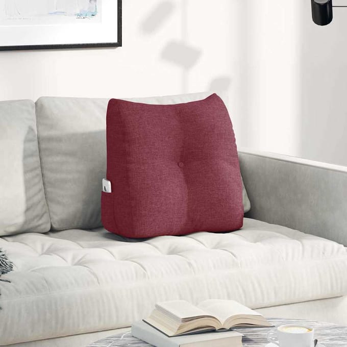 vidaXL - Rugkussen - Wijnrood - 45 - x - 24 - x - 50 - cm - Stof
