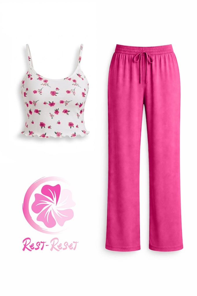Rest - Reset Loungewear set Hot pink – Fel roze