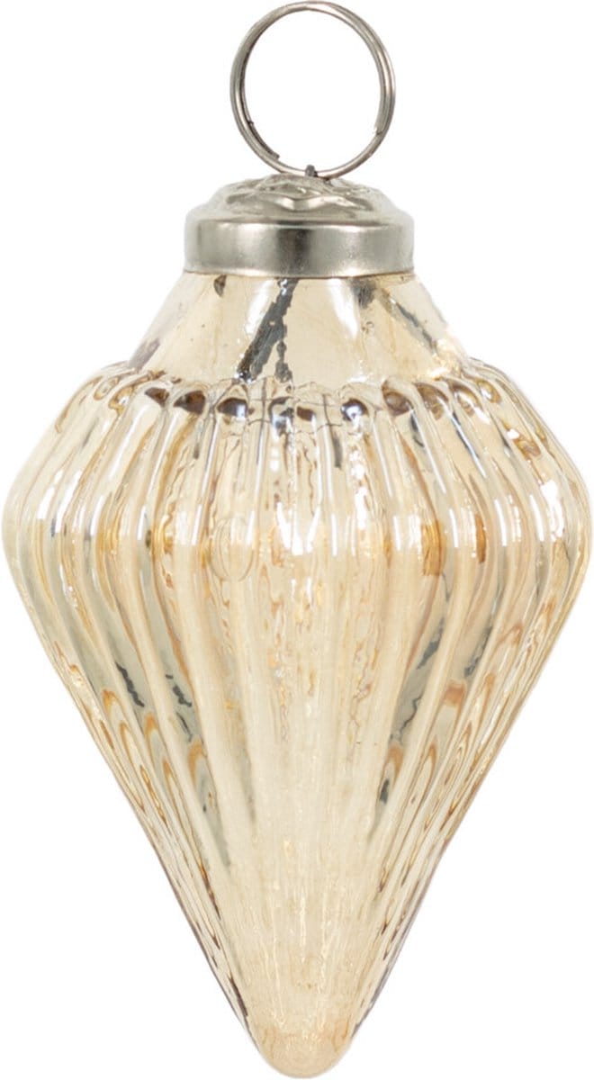 HomeBound by KY | Glazen kerstbal roest/goud | 7x7cm | kerstbal