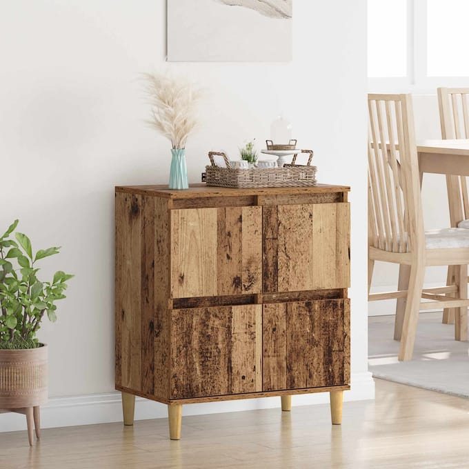 vidaXL - Dressoir - Oud - Hout - 60 - x - 35 - x - 70 - cm - Bewerkt - hout