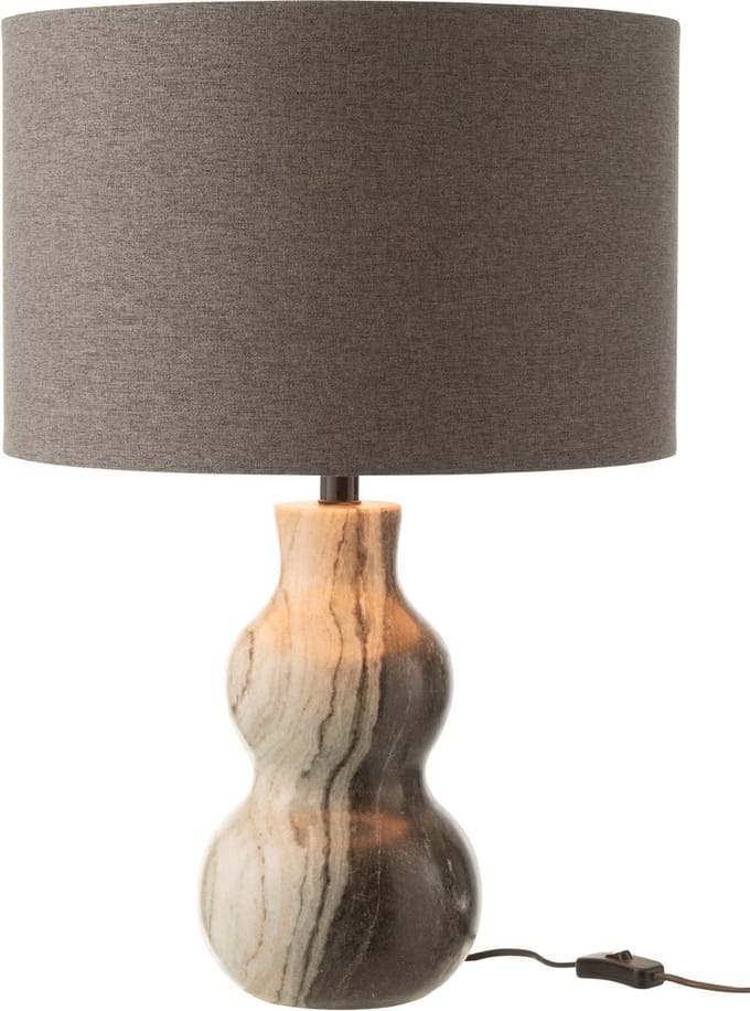 J-Line tafellamp Marmer - steen - zwart/grijs