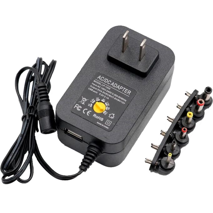 3V 4.5V 5V 6V 7.5V 9V 12V 2A 2.5A AC/DC-adapter Verstelbare universele stroomadapter 30W US Plug