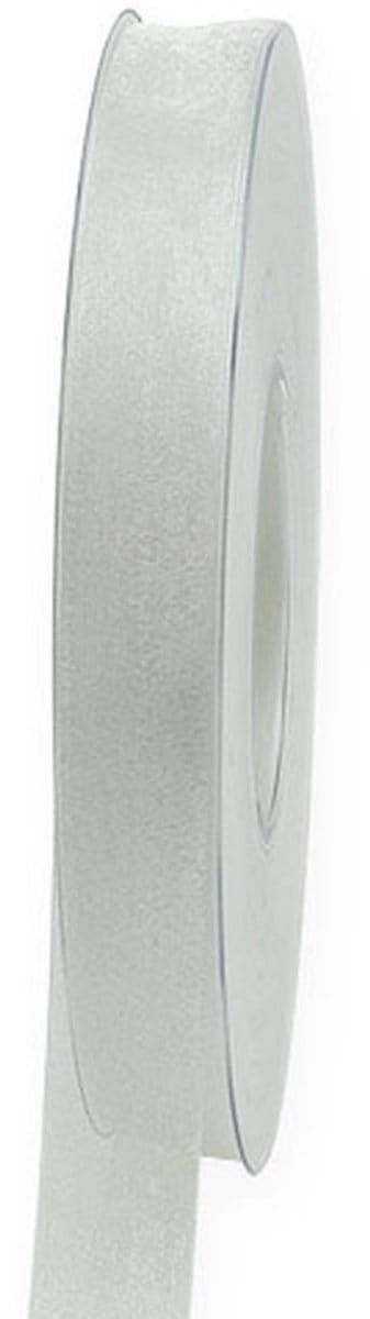 Organza lint cadeaulint wit lint zelfkant 15mm 50m wit