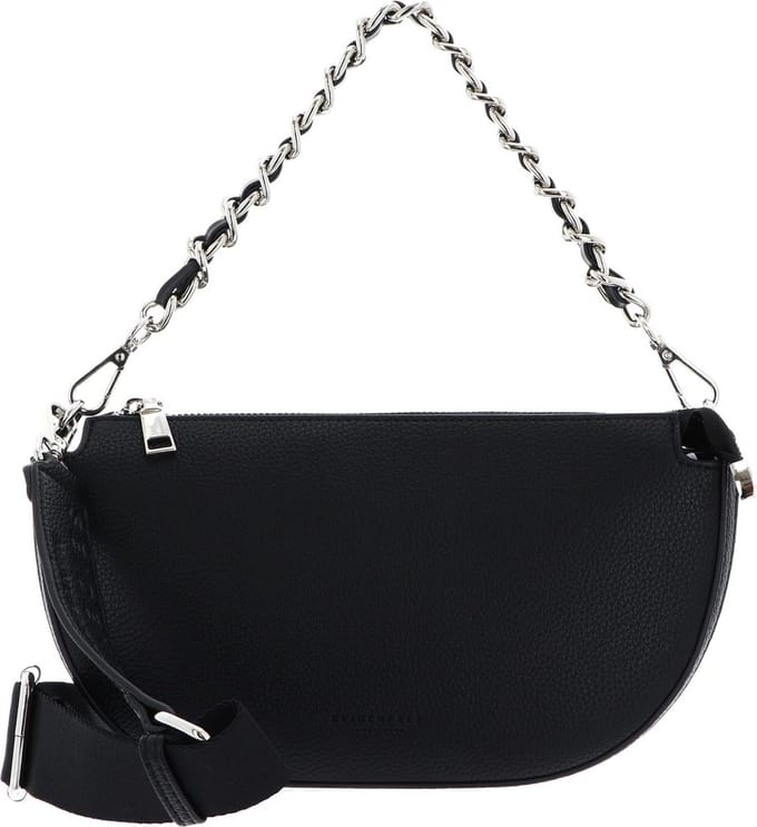 SEIDENFELT MANUFAKTUR Schoudertas Bjuv Halfmoon Bag Black Zwart