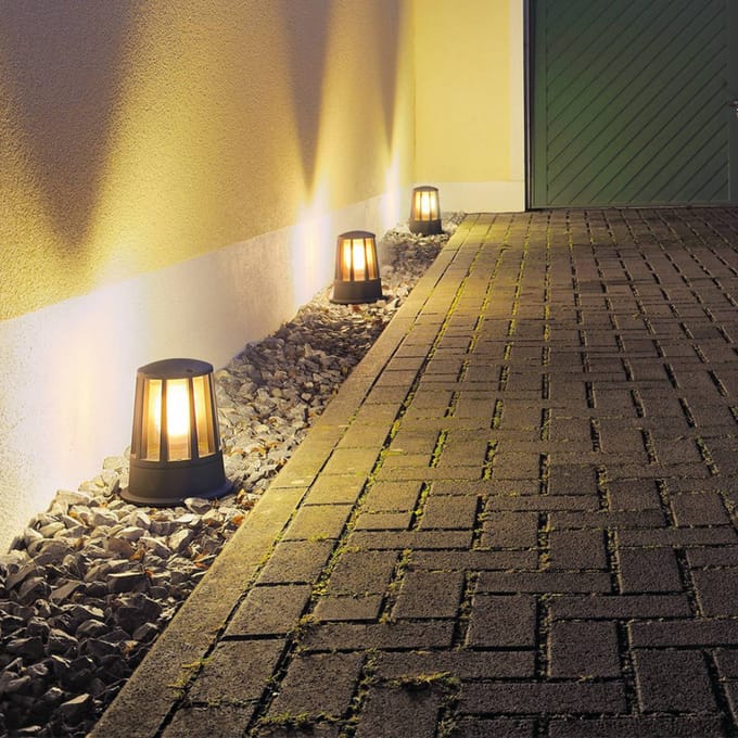 SLV Cone - antracietkleurige sokkellamp , IP54
