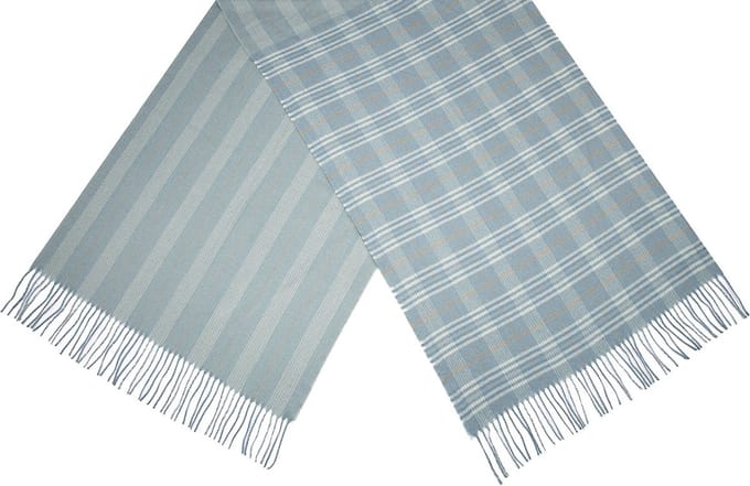 Cwi Sjaal Geruit Dames 180 X 65 Cm Polyester Lichtblauw