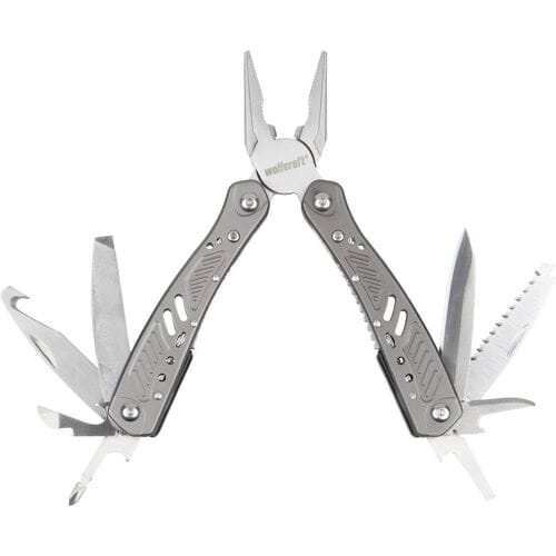 wolfcraft - Multitool Zakmes met Holster – 13 in 1 Multifunctioneel – Survival - Zilver - 4080000