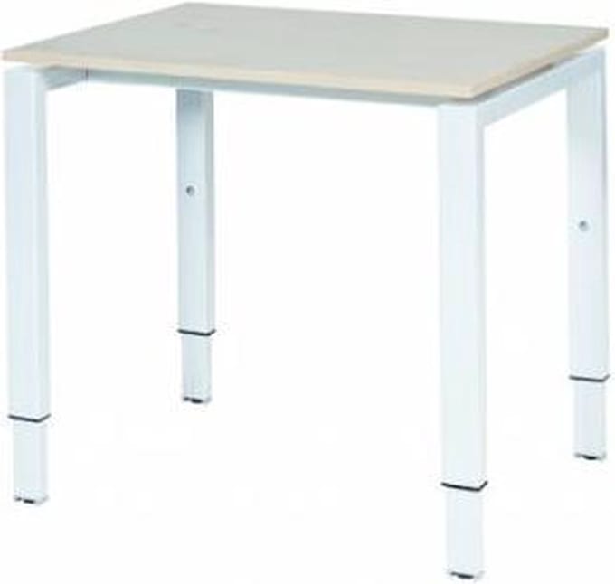Verstelbaar Bureau - Domino 80x60 Eiken - wit frame