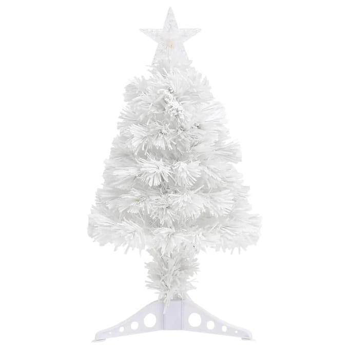 vidaXL - Kunstkerstboom - met - verlichting - 64 - cm - glasvezel - wit