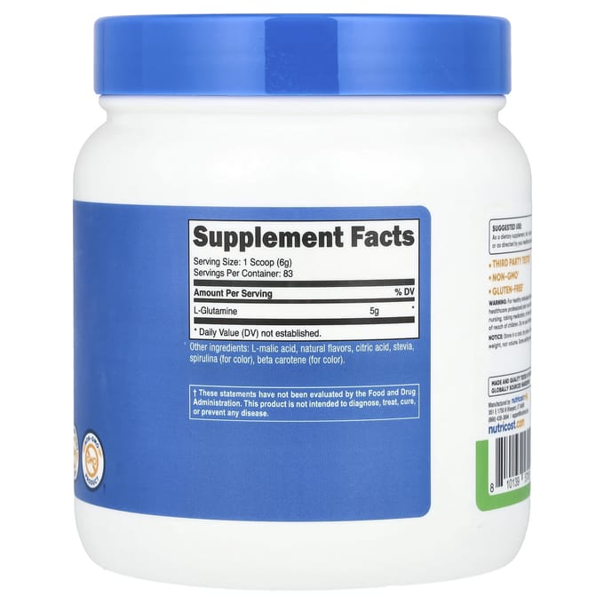 Nutricost, L-Glutamine, Pomme Verte, 17,9 oz (500 g)