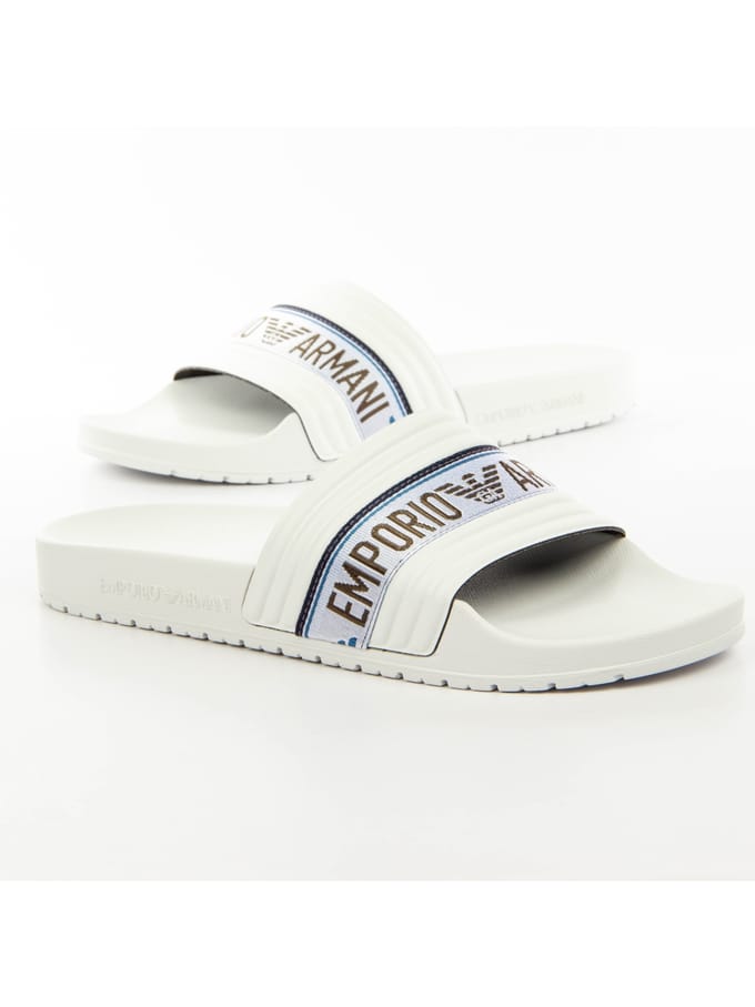 Emporio Armani Slider Logo Tape Eagle White