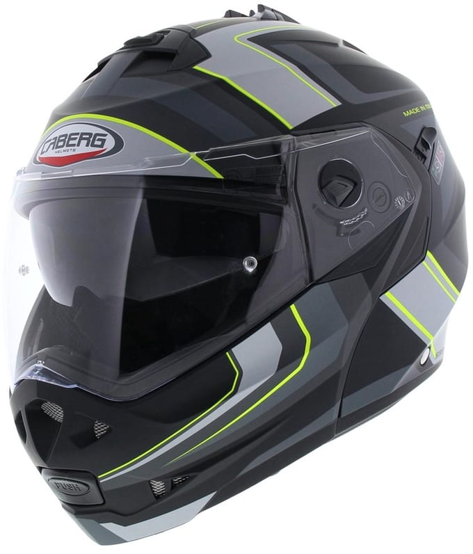 Caberg Systeemhelm Duke II Tour mat zwart geel Motorhelm - Maat S