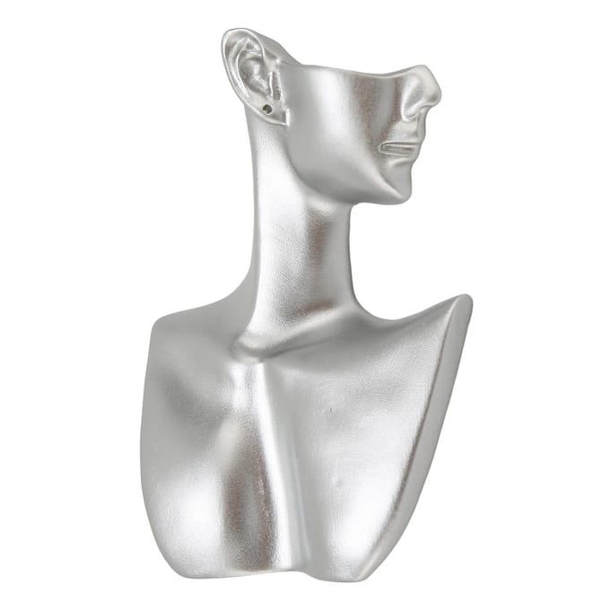 Sieraden Display Mannequin Hars Zilver Hoogglans Multifunctioneel Woondecoratie Oorbel Display Buste gray