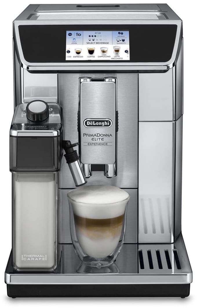 Machine expresso broyeur - DELONGHI PrimaDonna Elite Experience ECAM650.85.MS - Gris - Connecté - Machine a café grains