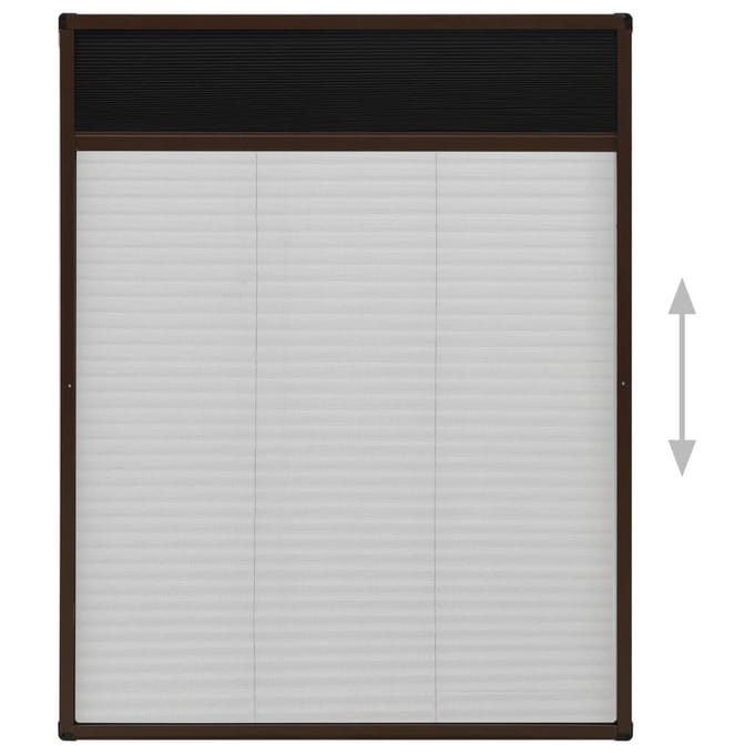 Store plissé anti-insectes pour fenêtres Aluminium Marron 60 x 80 cm