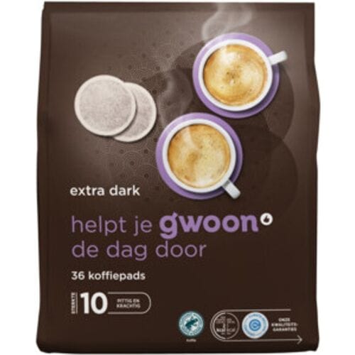 koffiepads extra dark strong gwoon - geschikt voor senseo® - pak 36 stuks