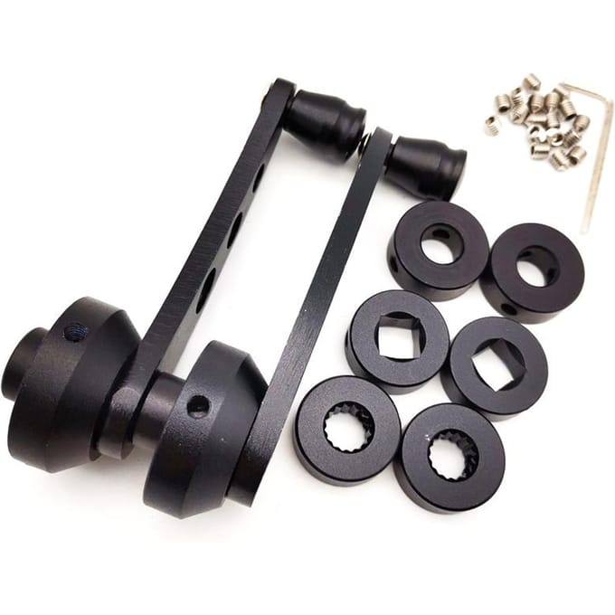 Poignées de manivelle universelles en aluminium chromé noir pour voiture SUV, fenêtre/porte/enrouleur, 2 pièces black