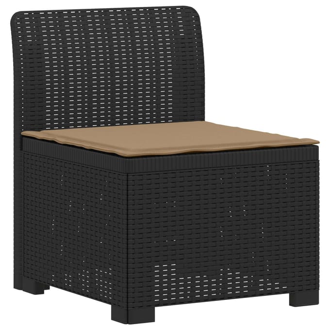 vidaXL - 4-Persoons - Tuin - Sofa - met - Kussens - Rattan - Look - PP - Antraciet