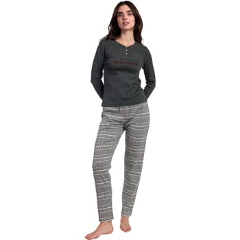 Pyjama-sets Admas Pyjama broek top lange mouwen Houndstooth