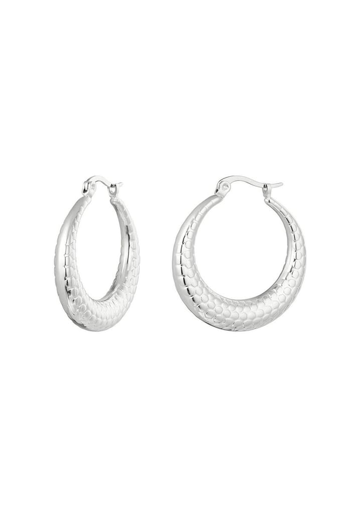 Yehwang Oorbellen bubbel print klein - Stainless Steel