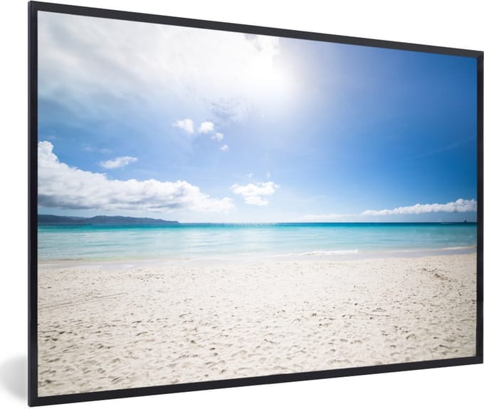 Fotolijst incl. Poster - Strand - Eiland - Zon - 60x40 cm - Posterlijst