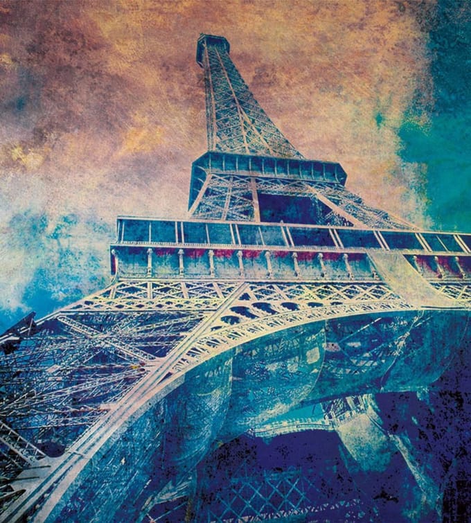 Fotobehang - Eiffel Tower Abstract I 225x250cm - Vliesbehang