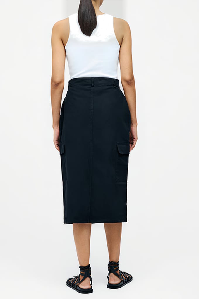 French Connection Cargo Midi Skirt Ss25 Black Taglia: 6 | Minigonne Outlet | Donna | Nero
