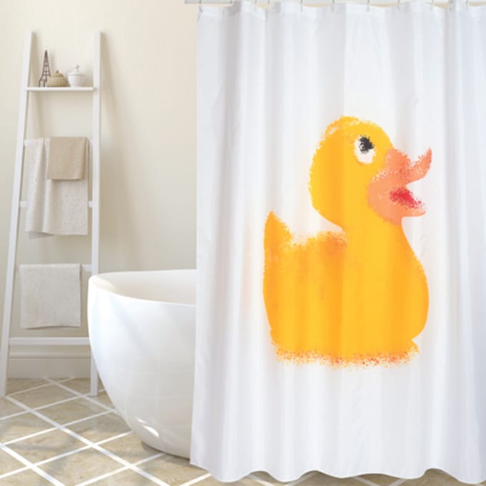 Msv Douchegordijn Duck Geel 180cm