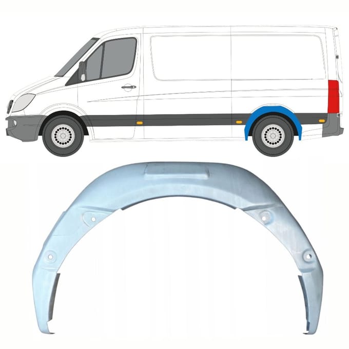 Reparatiepaneel achterste wielkast voor Mercedes Sprinter 2006-2018 / Links