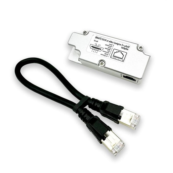 Dishy Kabel Adapter - Ethernet Adapter - Netwerk Aansluiten - Originele Kabel Behoud - 30 cm - Grijs