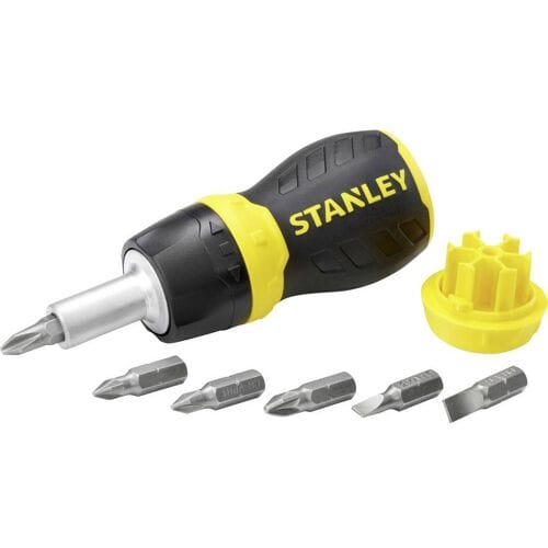 Stanley Multibit Stubby Schroevendraaier met ratel