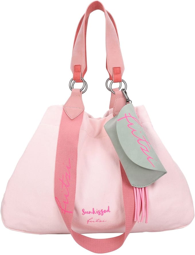 Fritzi aus Preußen Schoudertas Izzy Medium Limited Washed Denim Shopper Washed Rose Roze