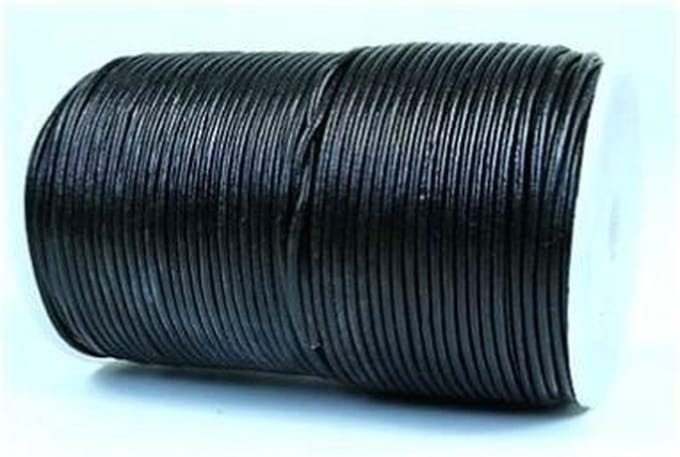 Rundleer koord zwart 50 meter - Leer - 0.2 - Zwart - L