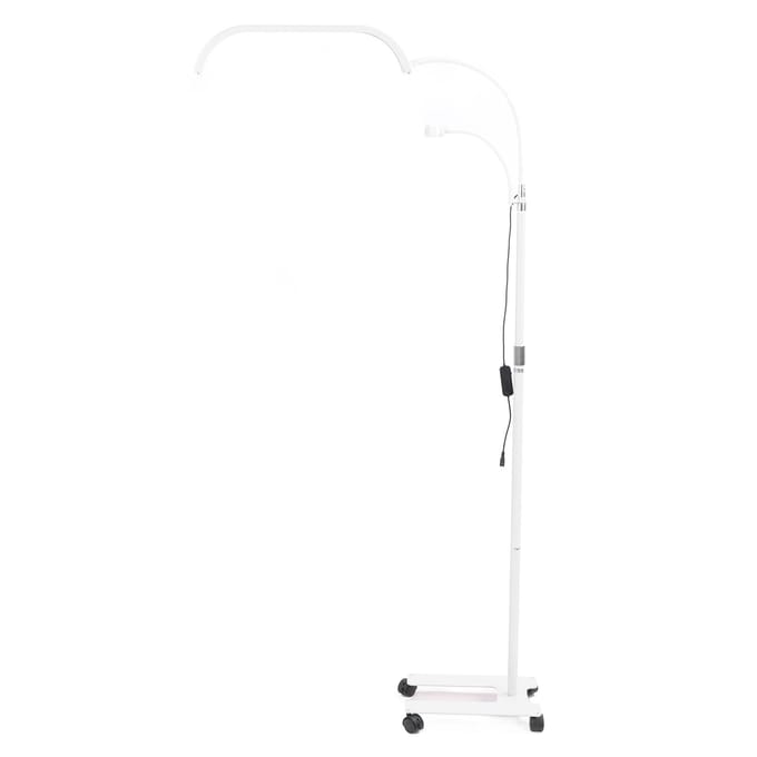 Wimperlicht Wimpertechnicus Extensions Intrekbare Vloerlamp 3200~5600K met Telefoonhouder Rollenbasis EU Plug wit
