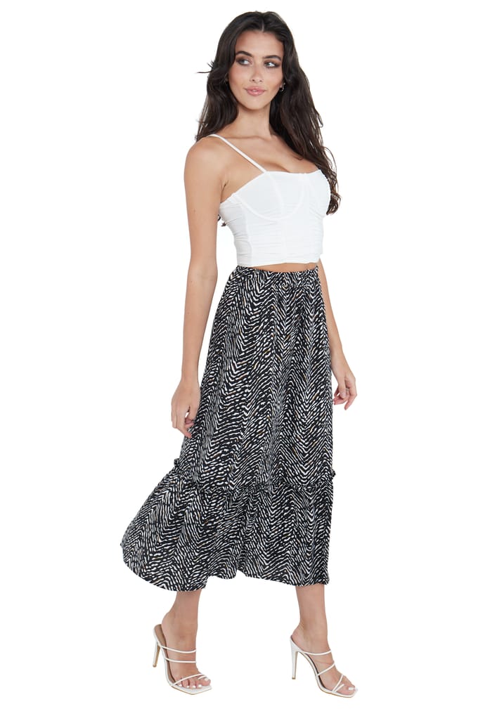 Dierenprint Tier Hem Midi Rok