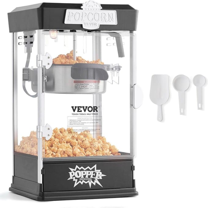 Machine à Popcorn Poppeur Popcorn Maker de Table 480W 4 oz Noir