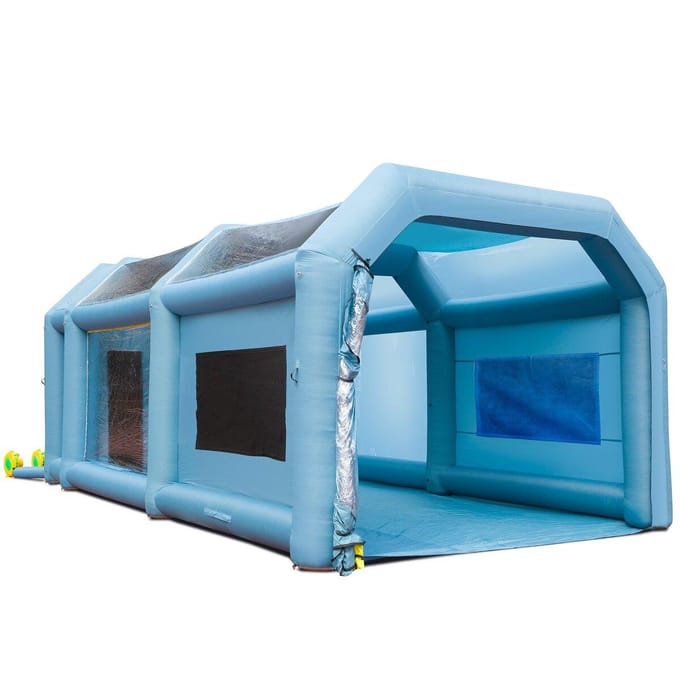 Opblaasbare Spuitcabine Auto Verf Tent 28x16x11ft Filtersysteem 2 Ventilatoren