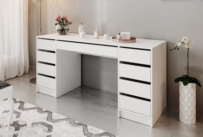 Meubella - Kaptafel Arco 2 - Wit - 154 cm