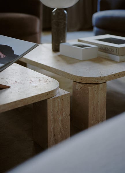New Works Atlas Coffee Table - Unfilled Travertine - 60 x 60 cm