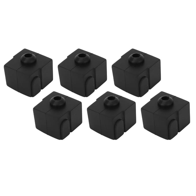 6 STUKS Hotend Siliconen Sleeves 280 graden Celsius Temperatuurbestendigheid 3D Printer Extruder Siliconen Hoes Sokken black