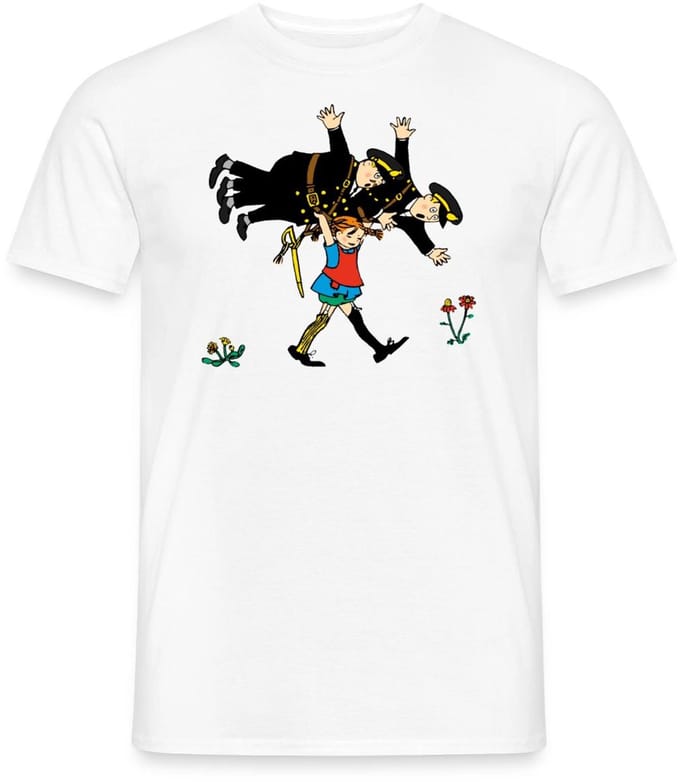 Pippi Langkous Pippi En De Politie T-Shirt Heren