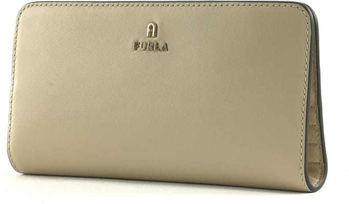 FURLA Leren Portemonnee Camelia Continental Bifold Grano Beige