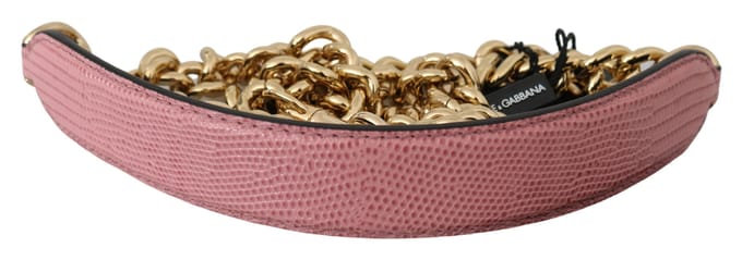Dolce & Gabbana Roze lederen goudketen Accessoire schouder damesriem