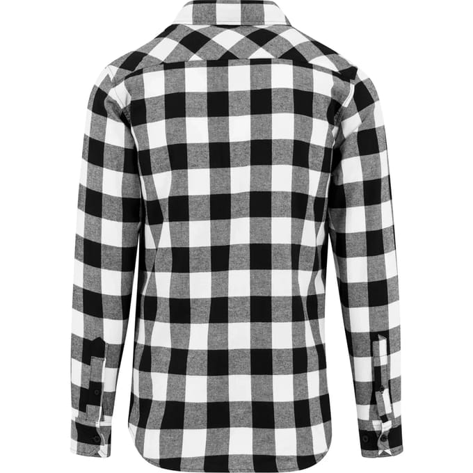 Build your Brand Checked Flannel Shirt BY031 - Black-White - S