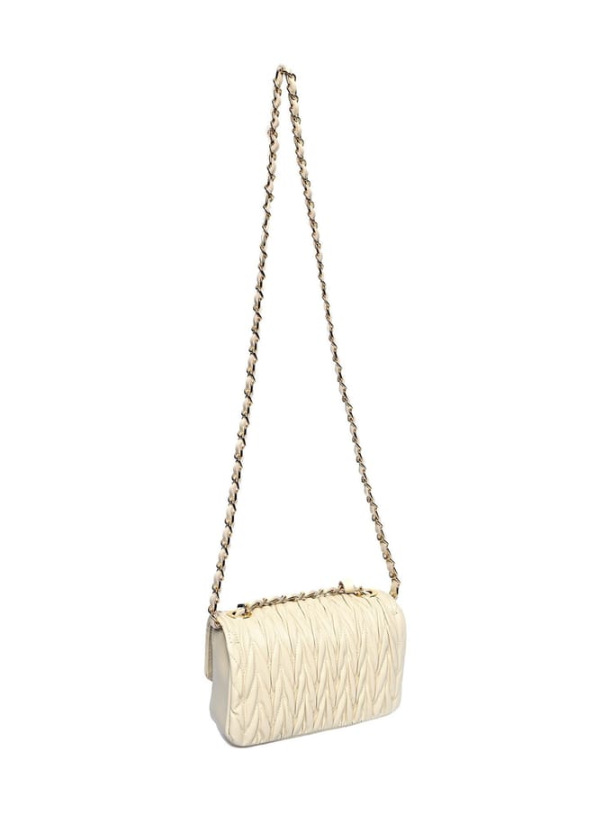 Luisa Vannini Beige Rundleer Tas