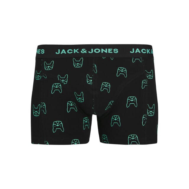 Jack & Jones Heren boxershorts trunks jacdenim hond print 3-pack groen/donkerblauw